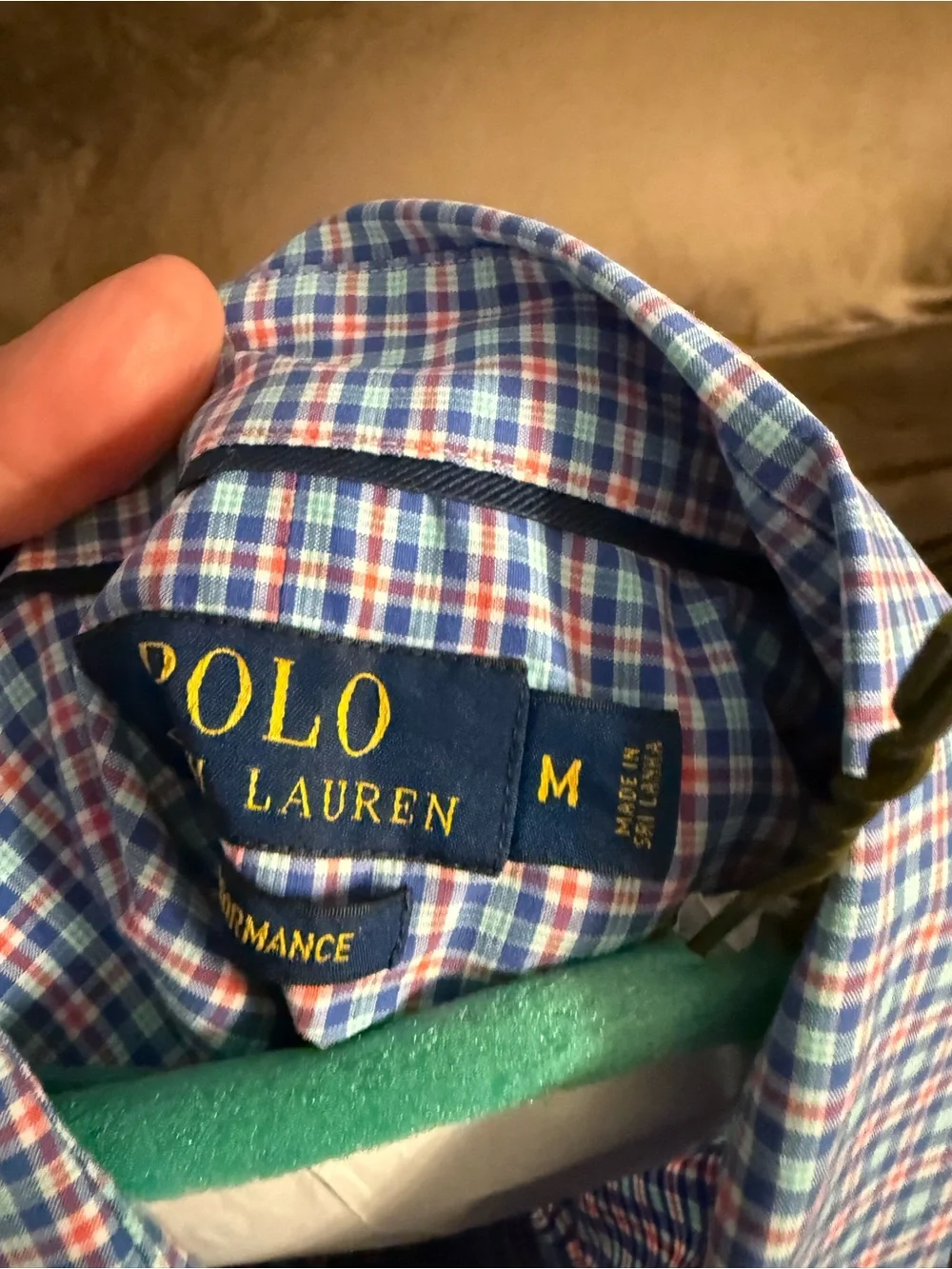 Polo by Ralph Lauren Blue and Pink Windowpane Dress Shirt